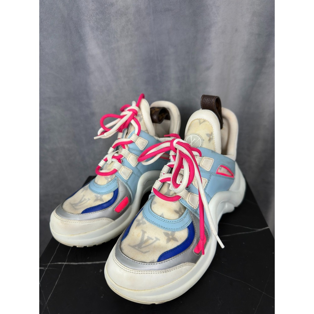 Louis Vuitton Sneakers Archlight 35.5 Good Blue Pink Monogram LV Trainers‎ Italy
